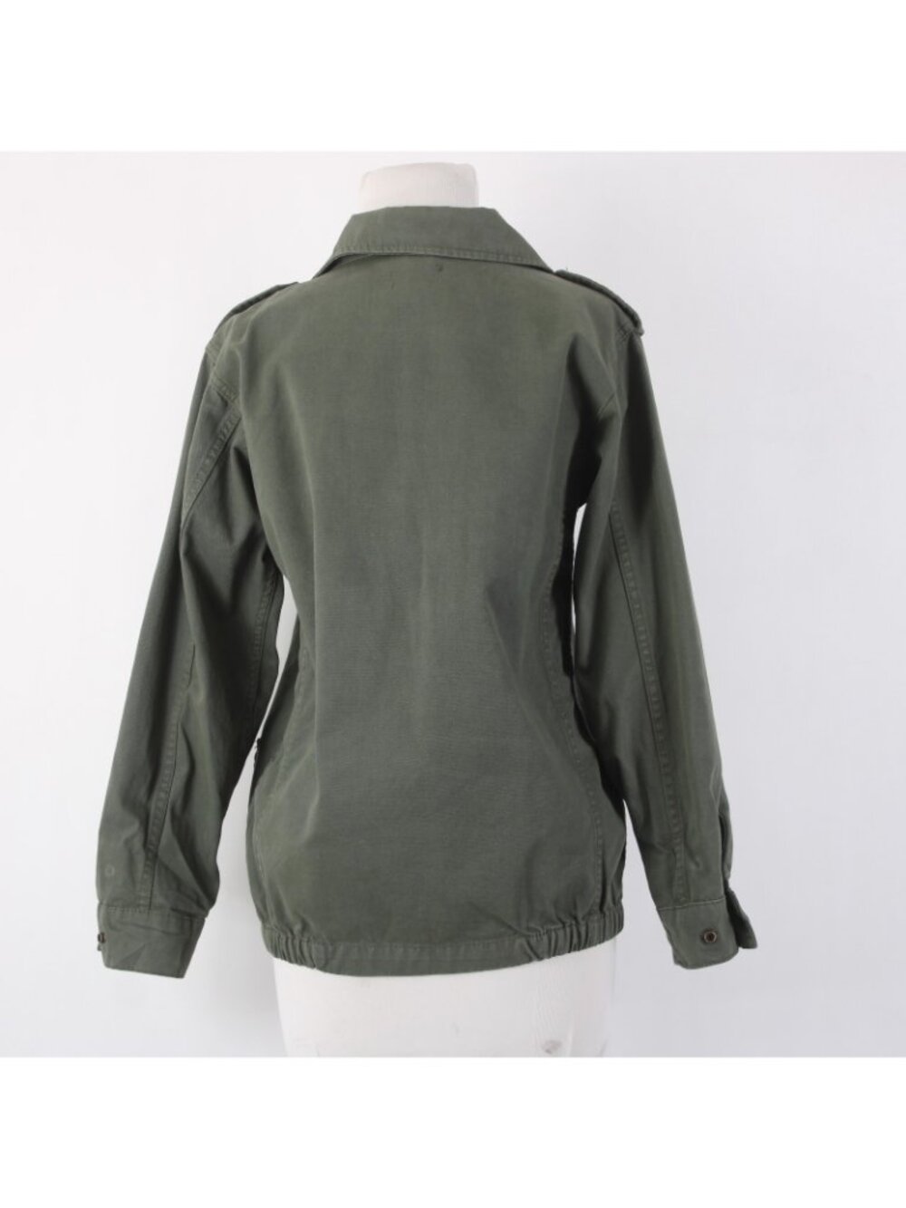 Top Ship Jacket Sz 4 Green Pockets Collared Denim 100% Cotton AS IS Jacket - Picture 6 of 13